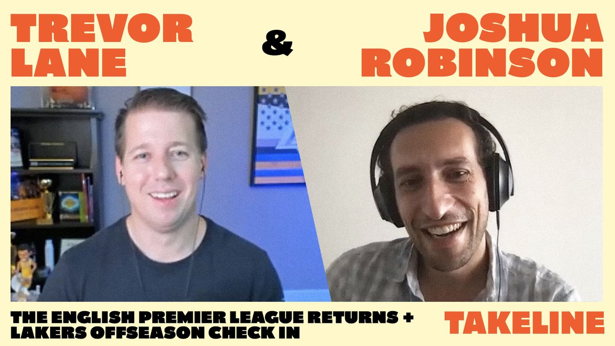 CrookedMedia's tweet photo. This week on #Takeline, @JoshRobinson23 of The @WSJ joins @netw3rk to discuss all things Premier League. Then, @trevorlane of @LakersNation joins to explain the Lakers’ ideal deadline to trade Russell Westbrook, expectations for Anthony Davis & more https://t.co/6QzXXiaUwr https://t.co/5llYA2Bv1C