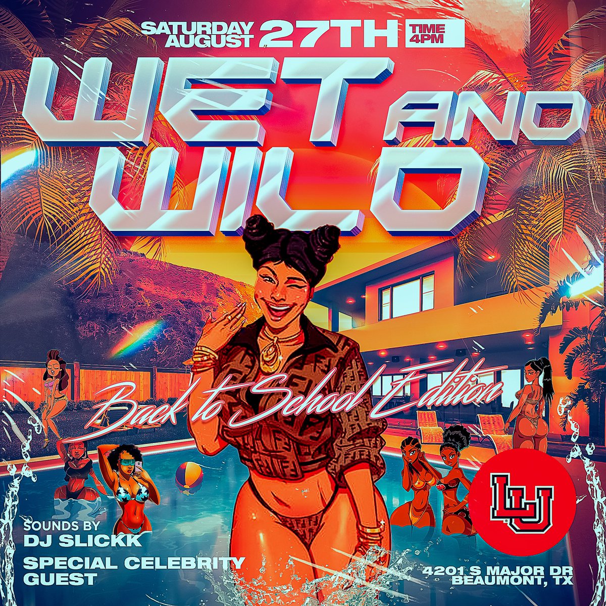 rae4pf's tweet image. Lamar University OFFICIAL flyer #WetNWild2k22 💦🛟 We’re calling all of the surrounding areas to come to the BIGGEST POOL PARTY of the year and end the summer the right way‼️🤙🏾 (PRESALES WRISTBANDS ARE OTW PLACES ORDERS NOW) #ClassNowInSession