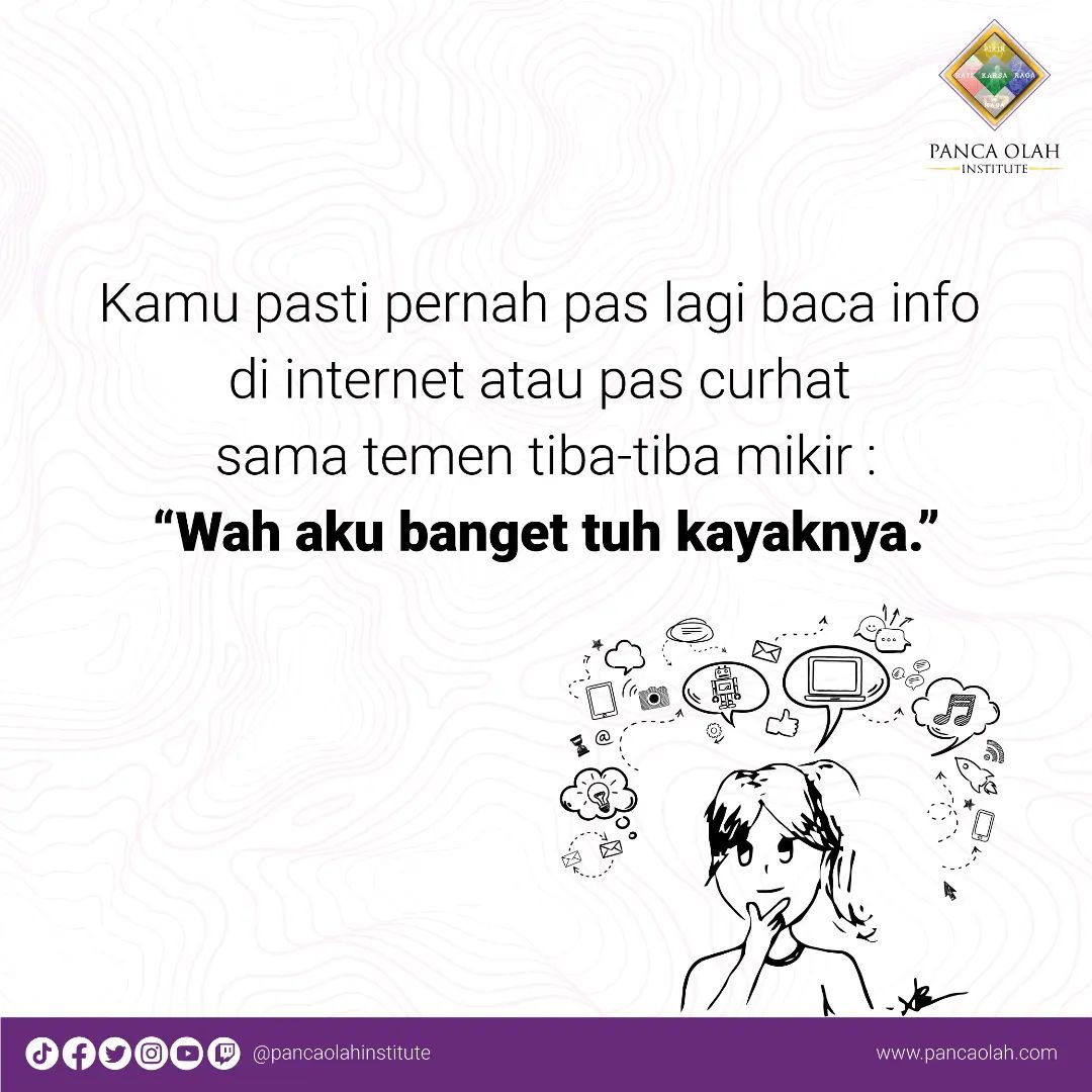 pancaolah's tweet image. Hati-hati dengan vonis yang kamu berikan kepada dirimu, karena boleh jadi itu akan berpengaruh terhadap sistem dirimu sobat.

#selfdiagnose #anxiety #depresi #pancaolahinstitute #pancaolah #olahpikir #olahhati #olahrasa #olahraga #olahkarsa