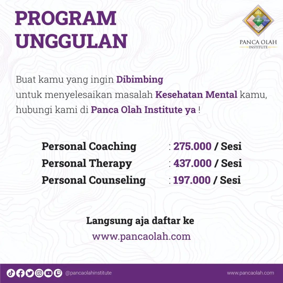 pancaolah's tweet image. Saat kamu merasa ada hal yang kurang beres dalam hidupmu, segera hubungi profesional untuk mendapat bimbingan yang tepat.

#selfdiagnose #pancaolahinstitute #pancaolah