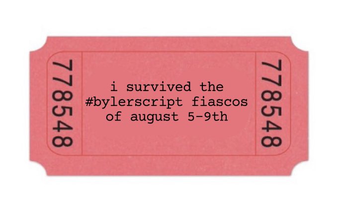 atrofnumb's tweet photo. claim your tickets guys its finally over(for now) #bylerscript https://t.co/fyASFJAzzD