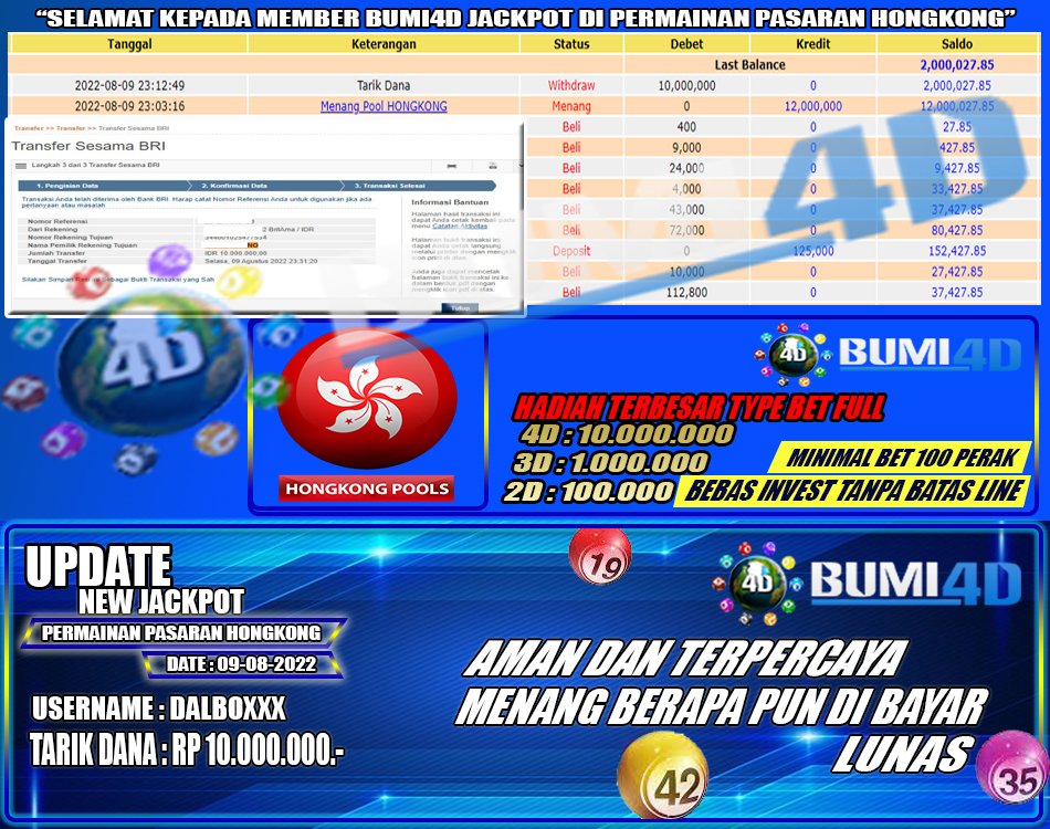 Promotogel's tweet photo. selamat kepada member bumi4d jackpot pasaran HK 
daftar segera disini pasti aman
user : dalbox
wd : Rp 10.000.000
bumi4d : https://t.co/zzrYXczwug
Wa : +6282168979184

#bumi4d #prediksihk #resulthk #togel #slot #casinoonline #bocoranprediksi #linkbumi4d #togelovers #togelhongkong https://t.co/ImOGgURsBc