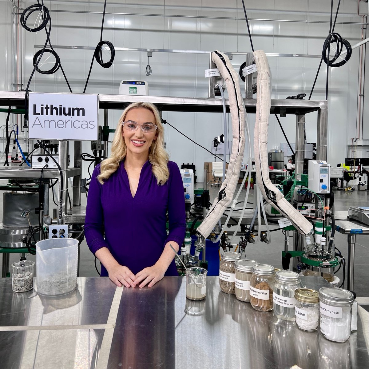 Great to have @kellyogrady2 and @foxbusiness visiting our brand-new Lithium Technical Development Center in Reno to see how our work is supporting the growing battery development hub in Nevada and building a secure domestic lithium supply chain. $LAC