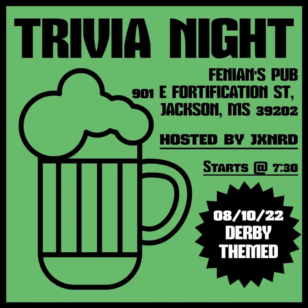 Want a shot at beating our derby team in a game? You'll have your chance tomorrow <a href="/fenianspub/">Fenian's Pub</a> where #jxnrd will be hosting trivia night and competing. Get your thinking caps out at 7:30 P.M. and meet us there! We heard the winners get some top-notch priz… instagr.am/p/ChDsWN-sZV-/