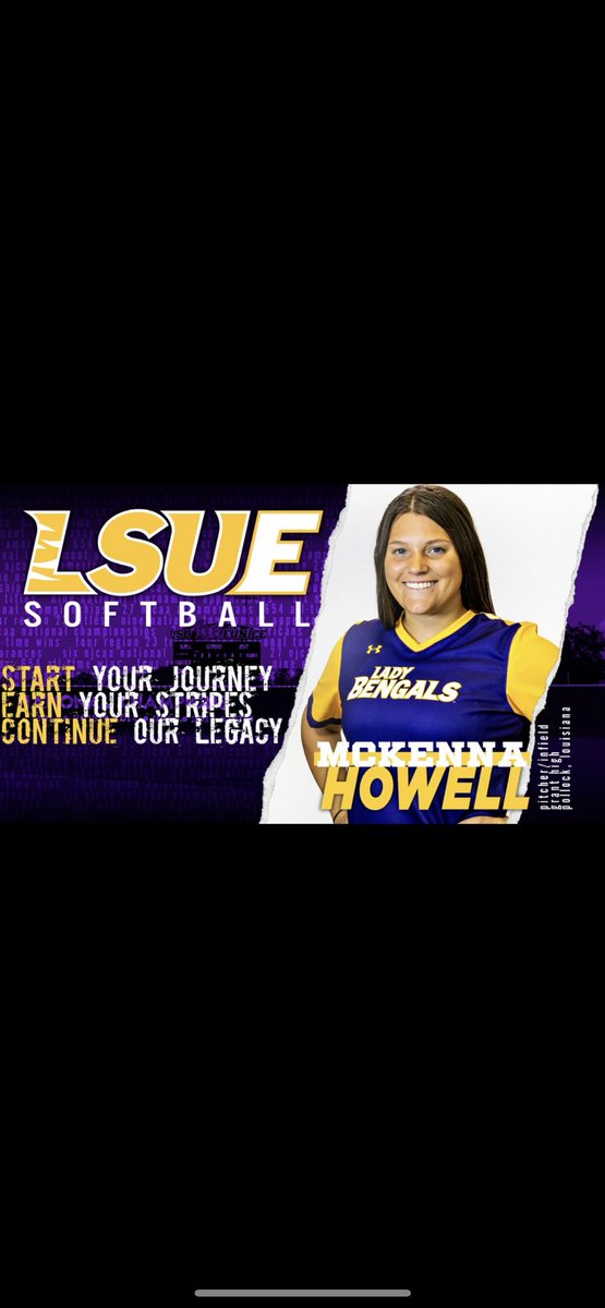 I’m EXCITED and BLESSED to announce that I have verbally committed to continue to my academic and softball career at LSUE! First, I would like to thank God for opening doors throughout my life. I want to thank everyone that believed in me and made this possible!! #GeauxBengals💜