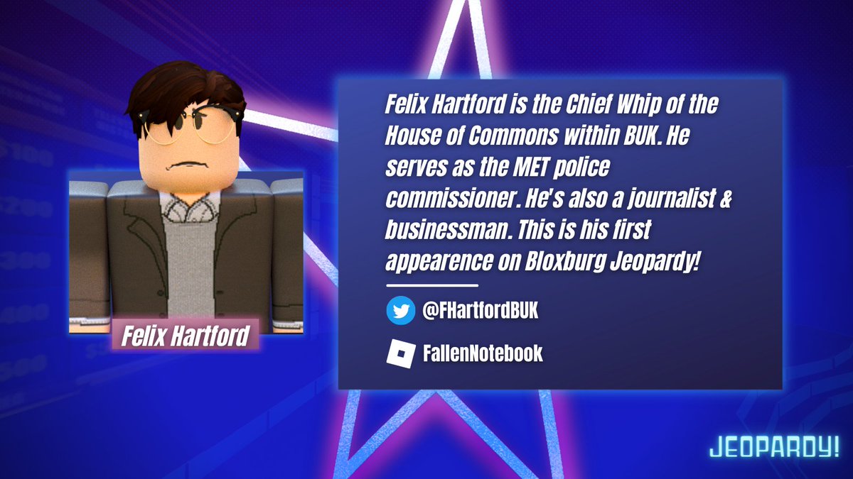 Meet our second contestant for the Season 2 Premiere, @FHartfordBUK!