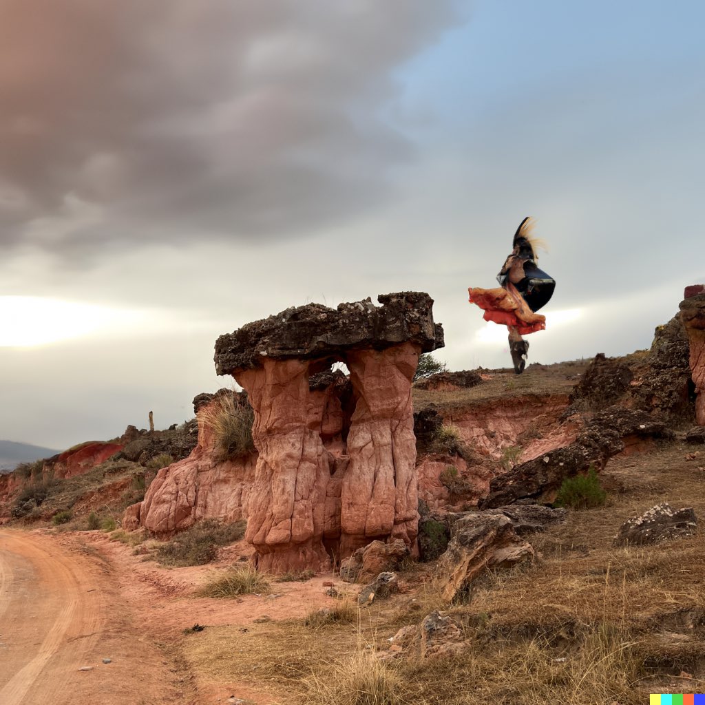 TheJaguaress's tweet photo. Life exists between fiction and reality. El Valle de Marte en Tiumpampa. Una mezcla de fotografía e inteligencia artificial. Este lugar existe desde hace más 60 millones de años.
#VilaVila #Tiumpampa #condors #sucha #bolivia #dalle2 #ai https://t.co/CFsg2PFCBA