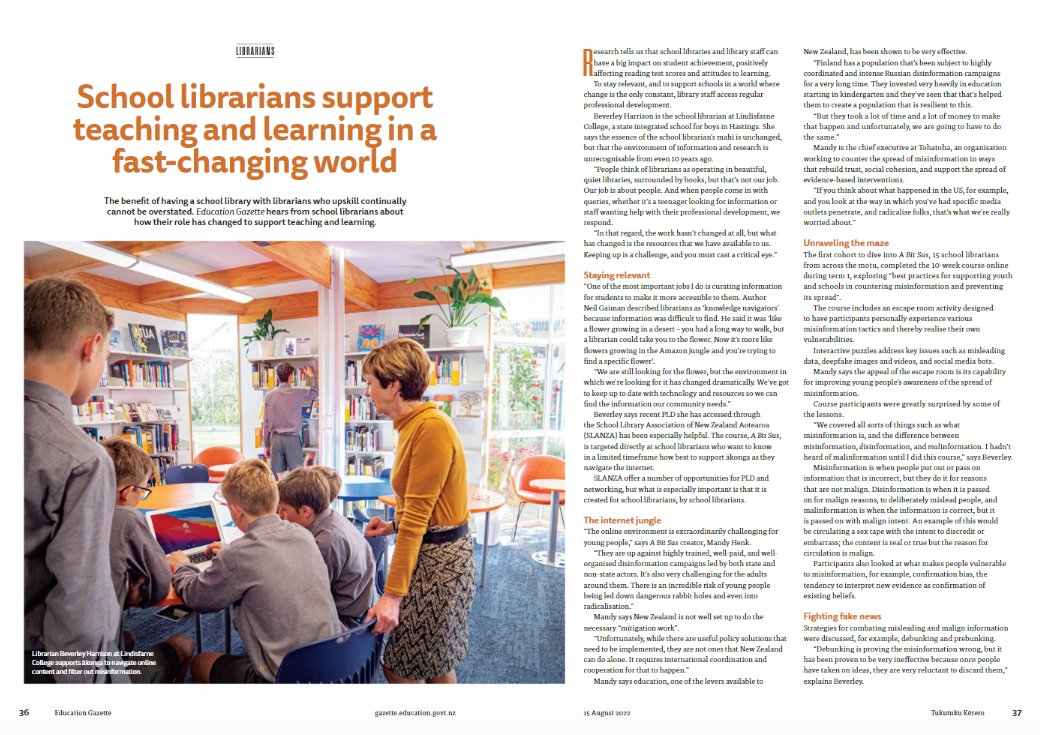 DarkTimesAca's tweet photo. A great article in this month's Education Gazette magazine about the #ABitSus programme from SLANZA and Tohatoha! Read it here: https://t.co/rEO5xrhaVa cc @mandylibrary @Schoollibsnz https://t.co/6Sr2HpuR5D