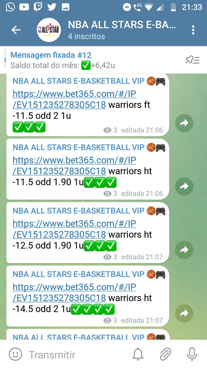 AllEbasketball's tweet photo. Uma das nossas sequências de hj
Acabamos o dia com ✅+7,55u
Saldo do mês:✅+13,97 https://t.co/ITXDW8LEWV