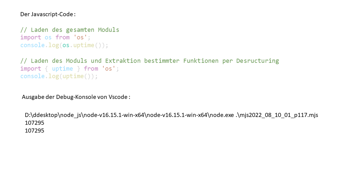 mkrpooh's tweet photo. liebe #bayern, mein #heutiges #node_js-#experiment zum #laden von #modulen, inspiriert von dem #buch "Node.js" von #SebastianSpringer, erschienen bei #rheinwerk, ausgeführt unter #vscode &amp; #Node_js. Es wird die #pc-#system-#zeit auf der #vscode-#debugconsole ausgegeben. #sz https://t.co/n5ZzQ5CgLm
