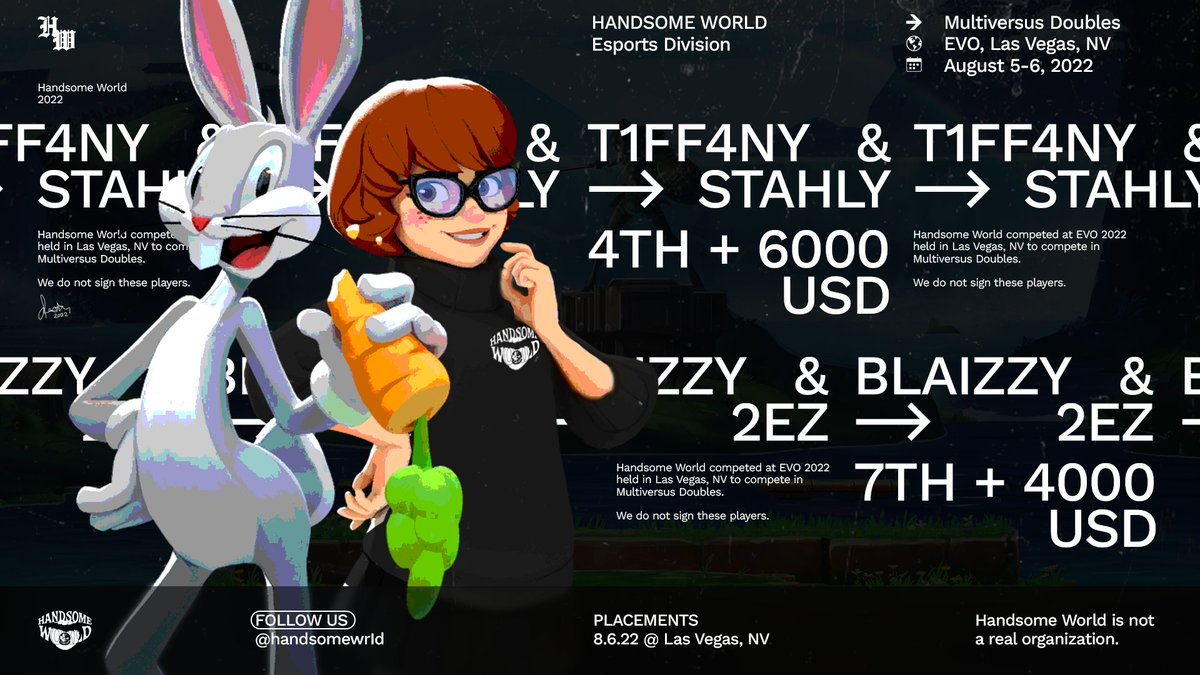 handsomewrld's tweet image. Handsome World #EVO2022 Placement

4th / 256 @T1FF4NYdaKitty &amp;amp; @StahlyTtv

7th / 256 @CrazyBlaizzy &amp;amp; @2eZMK

#handsomesweep