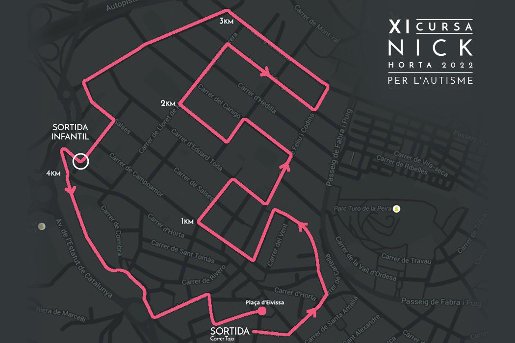 La XI Cursa Nick Horta transcurrirá por las calles en pleno corazón del barri d'Horta. Una manera diferente de descubrir este precioso barrio a la vez que colaboras a luchar contra el autismo.

Más info e inscripciones en cursanickhorta.cat 

#Cursanickhorta #soynick