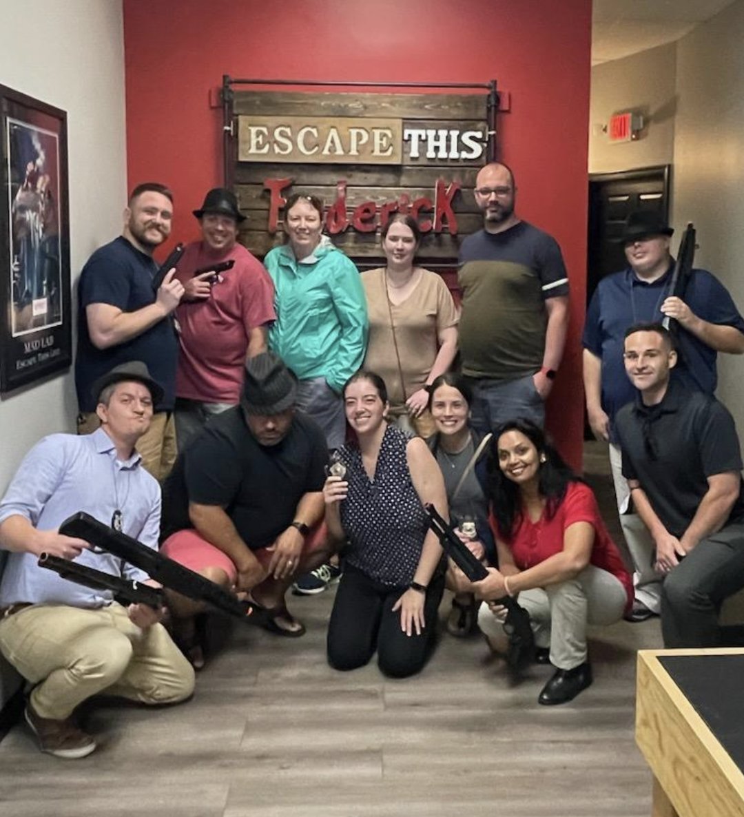 Jdlazo's tweet image. The Advanced Academy team that solves escape room murder mysteries together, stays together...