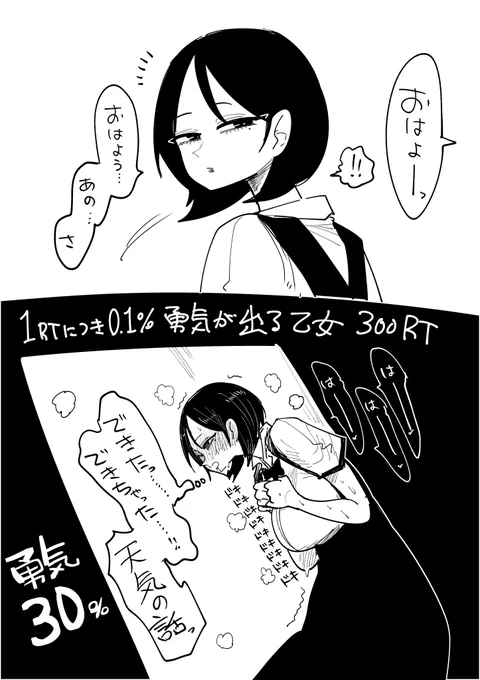 1RTにつき0.1%勇気が出る乙女(30%) 