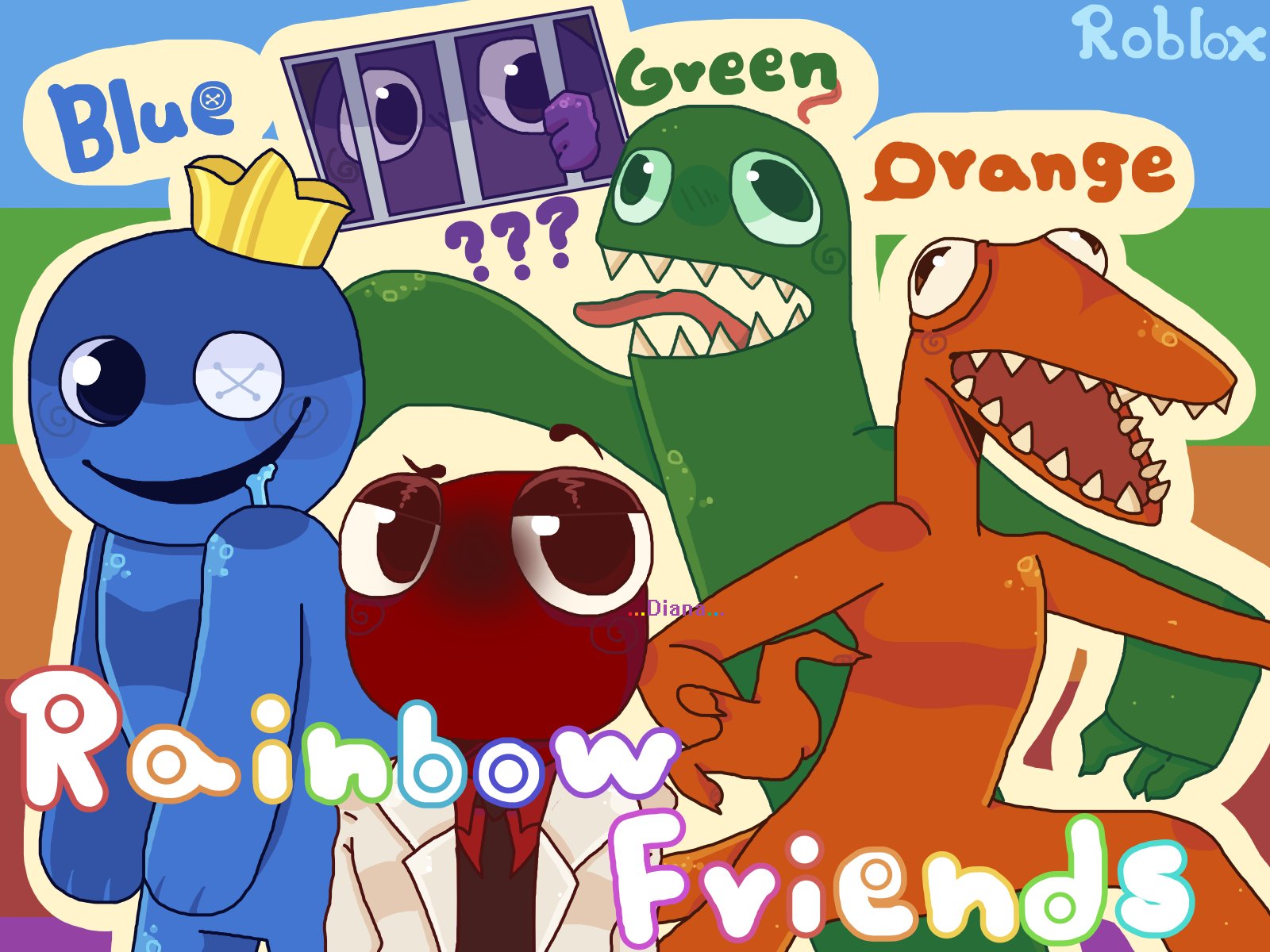 Blue x Green ;-; #rainbowfriendsroblox