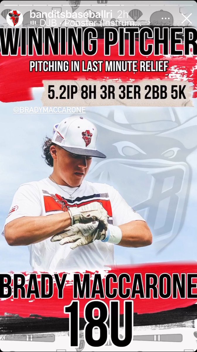 One out shy of the complete game 6 inning effort (110 pitches) <a href="/lasordalegacy/">Lasorda Legacy Park</a> - July 3, 2022
<a href="/BBALLBANDITS01/">BANDITSBALLCLUBRI</a> <a href="/firecrackerbsb/">Firecracker Baseball</a> <a href="/PBRNewEnglandT/">PBR New England Tournaments and Scouting Coverage</a> <a href="/PerfectGameUSA/">Perfect Game USA</a> <a href="/RhodyBaseball/">Rhody Baseball</a> <a href="/DeanAthletics/">Dean Bulldogs</a> <a href="/WheatonBSB/">Wheaton Baseball</a> <a href="/SCPrideBaseball/">Springfield Baseball</a> <a href="/AssumptionBASE/">Assumption Baseball</a> <a href="/WSUBaseball1/">Worcester State University Baseball</a> <a href="/WSUOwlsBaseball/">Westfield State Baseball</a> <a href="/RICbaseball/">RIC Baseball</a>