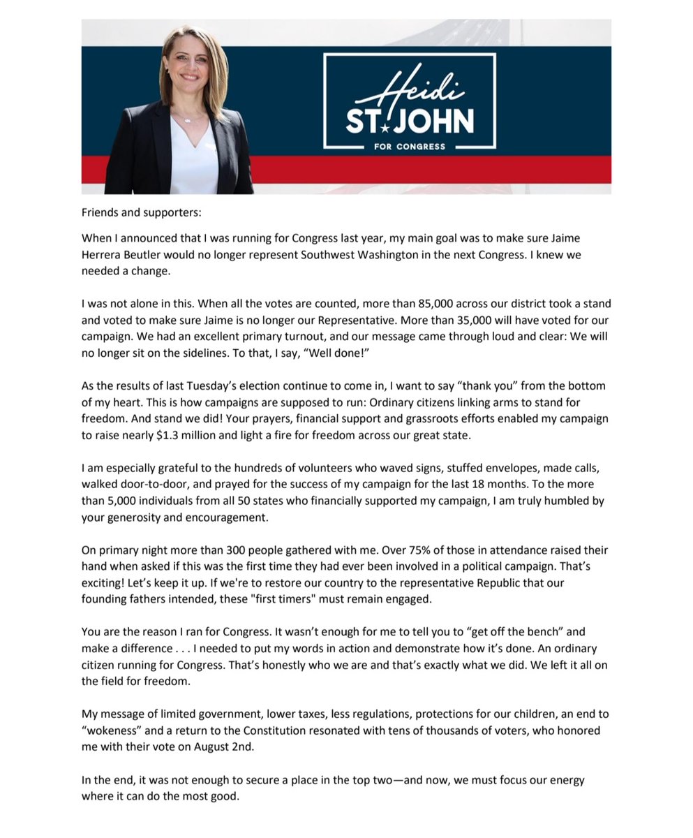 Heidi St. John For Congress tweet media