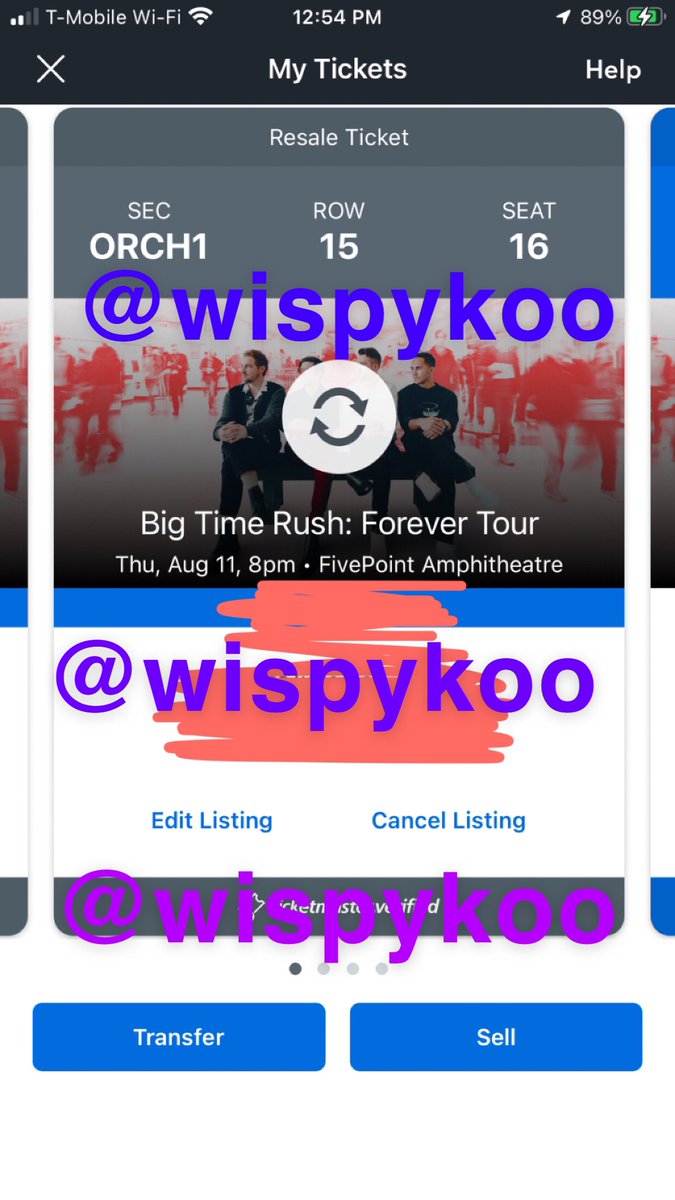 wispykoo's tweet photo. WTS : 2 Big Time Rush tickets at the FivePoint Amphitheatre in Irvine 8/11 (seats next to each other). $100 EACH (I bought them for WAY more but I’m lowering price bc I just want someone else to enjoy 😭) #bigtimerush #btr #btrirvine #wts #wtsconcerttickets #wtsbtr #wanttosell https://t.co/UMUSrUpvGV