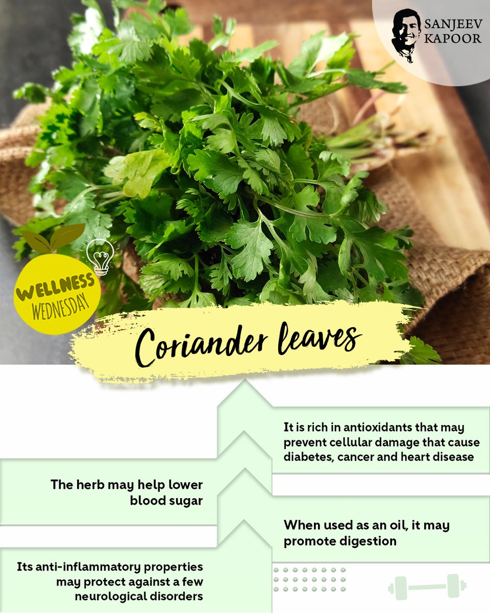 SanjeevKapoor's tweet photo. This flavourful herb as garnish (or as a seed or oil) adds a touch of health to every dish.
#WellnessWednesday https://t.co/4i2tOtZG5y