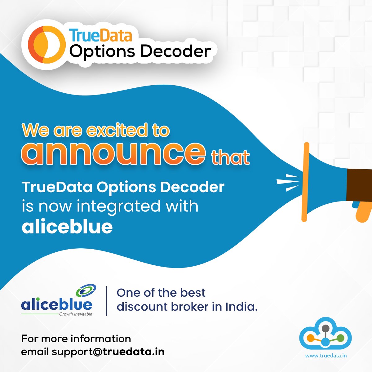 truedata1's tweet photo. 🔥📣 TRUEDATA OPTION DECODER
💁‍♂️We are excited to announce that, TrueData Options Decoder is now integrated with Aliceblue - One of the best discount broker in India.
📌 Visit https://t.co/fTOzNOnUcC
#TrueData #optiondecoder #Aliceblue #analysisapplication #FutureAnalysis #OIgraph https://t.co/gvTiIMFD1f
