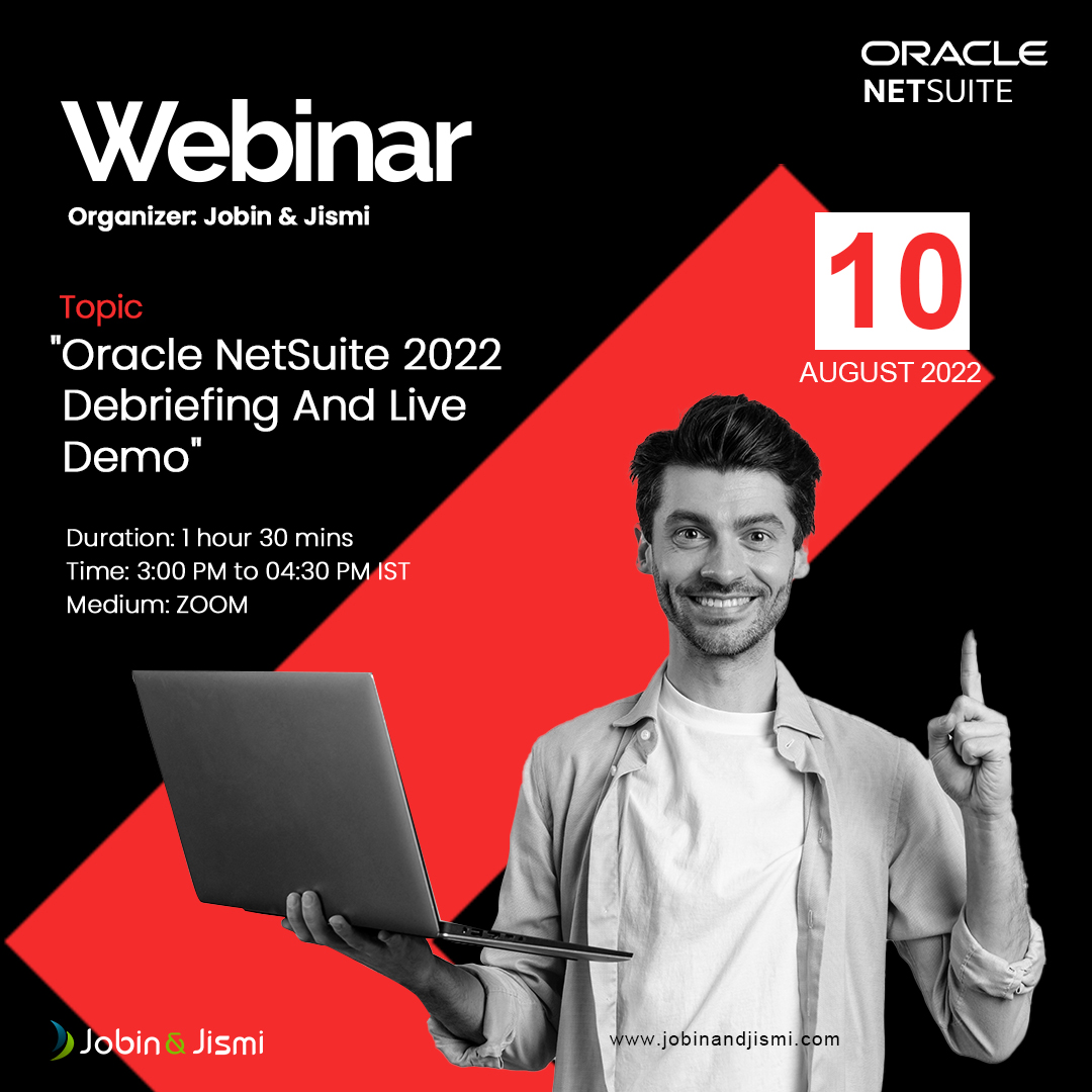 jobinandjismi's tweet image. Kindly remember that we are just hours away from the webinar ‘Oracle NetSuite ERP 2022 Debriefing and Live Demo’. The webinar will commence from 3.00 PM to 4.30 PM on the Zoom platform.

Register Now: forms.office.com/r/Y9VbFwLYJA

#jobinandjismi #netsuite #netsuitewebinar #clouderp