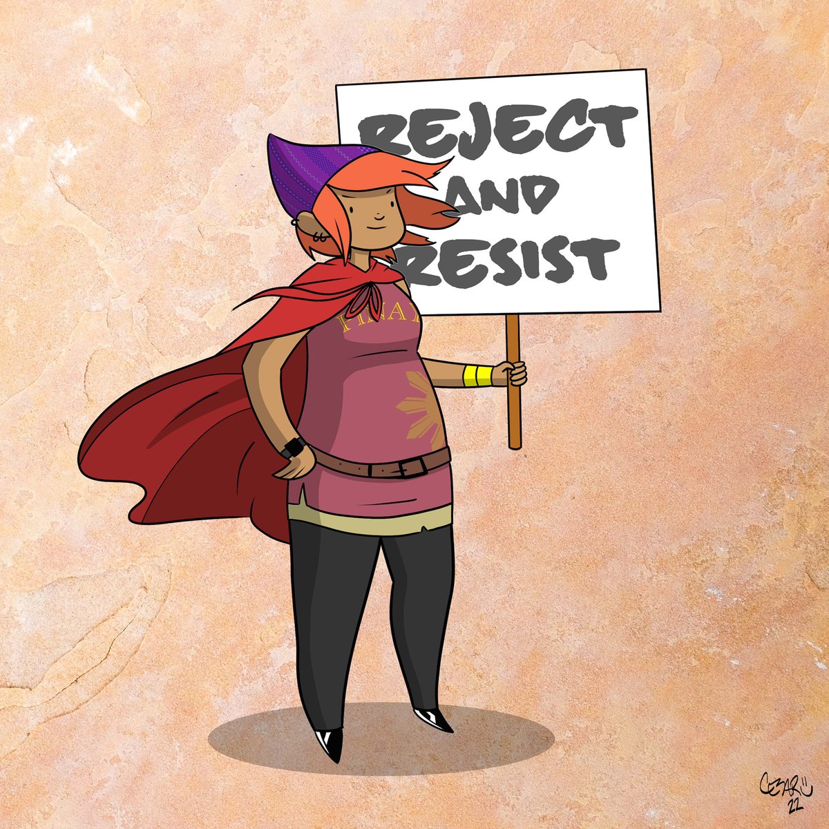 artofthecartoon's tweet photo. Pinay Nimona. Artist Homage in August continues with my Pinay rendition of ND Stevenson’s ( @gingerhazing ) Nimona. I finally read this graphic novel and I thought it was amazing! #art #illustration #filipino #comics #artisthomage #pinay #nimona #rejectandresist https://t.co/9pzGmrbCpI