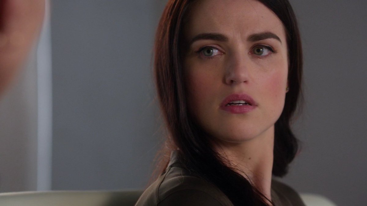 Katie McGrath as Lena Luthor in Supergirl season 2 episode 22, Nevertheless She Persisted.