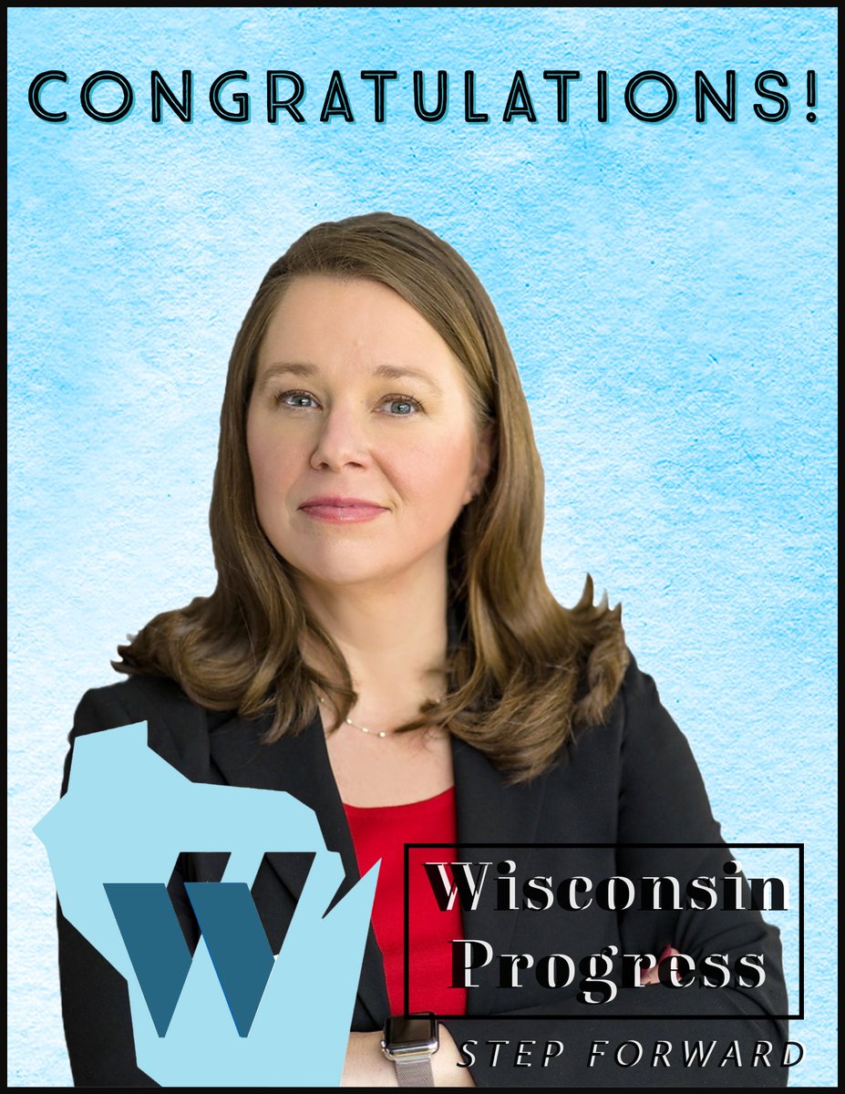WIProgress's tweet photo. We are happy to congratulate Wisconsin Progress Alum @sara4WI on her impressive primary win in the race for Wisconsin Lt. Governor! #WisconsinProgress #stepforward #buildingthebench https://t.co/7EMzd6NEWx