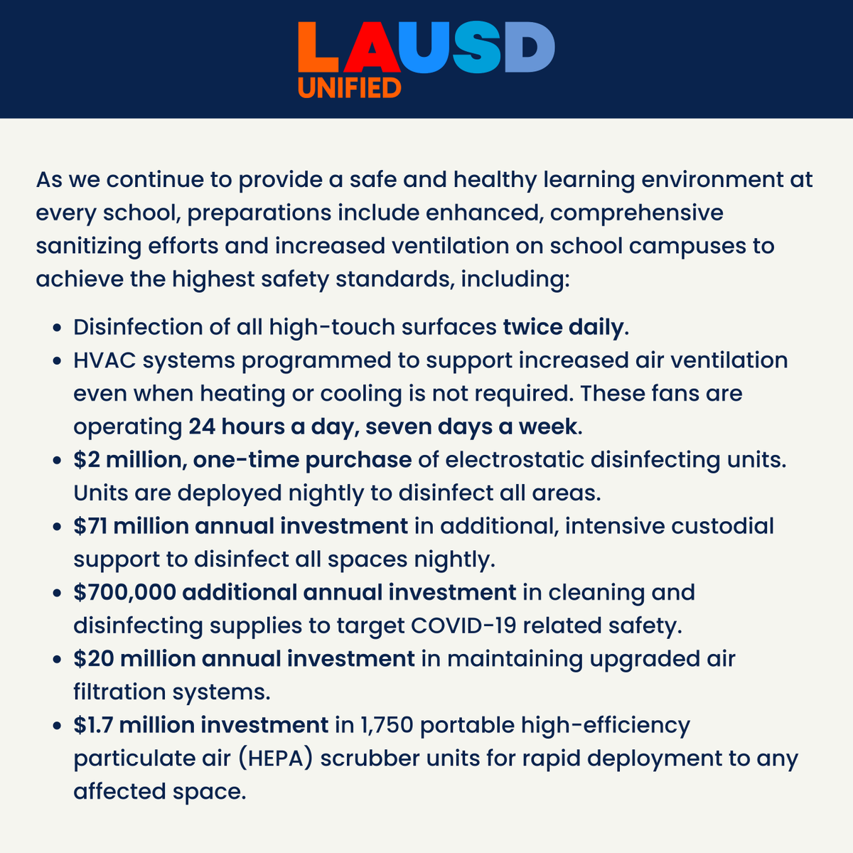 LAHSArts's tweet photo. LAUSD Health Protocols for the 22-23 school year (2/2) https://t.co/sd9oSRCVbd