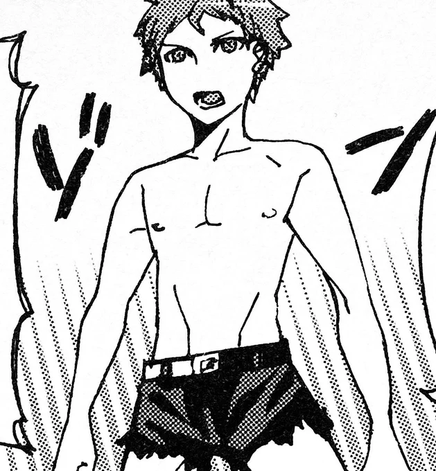 ignore gundham's naked ass Hinata was in ripped shorts why again...? 