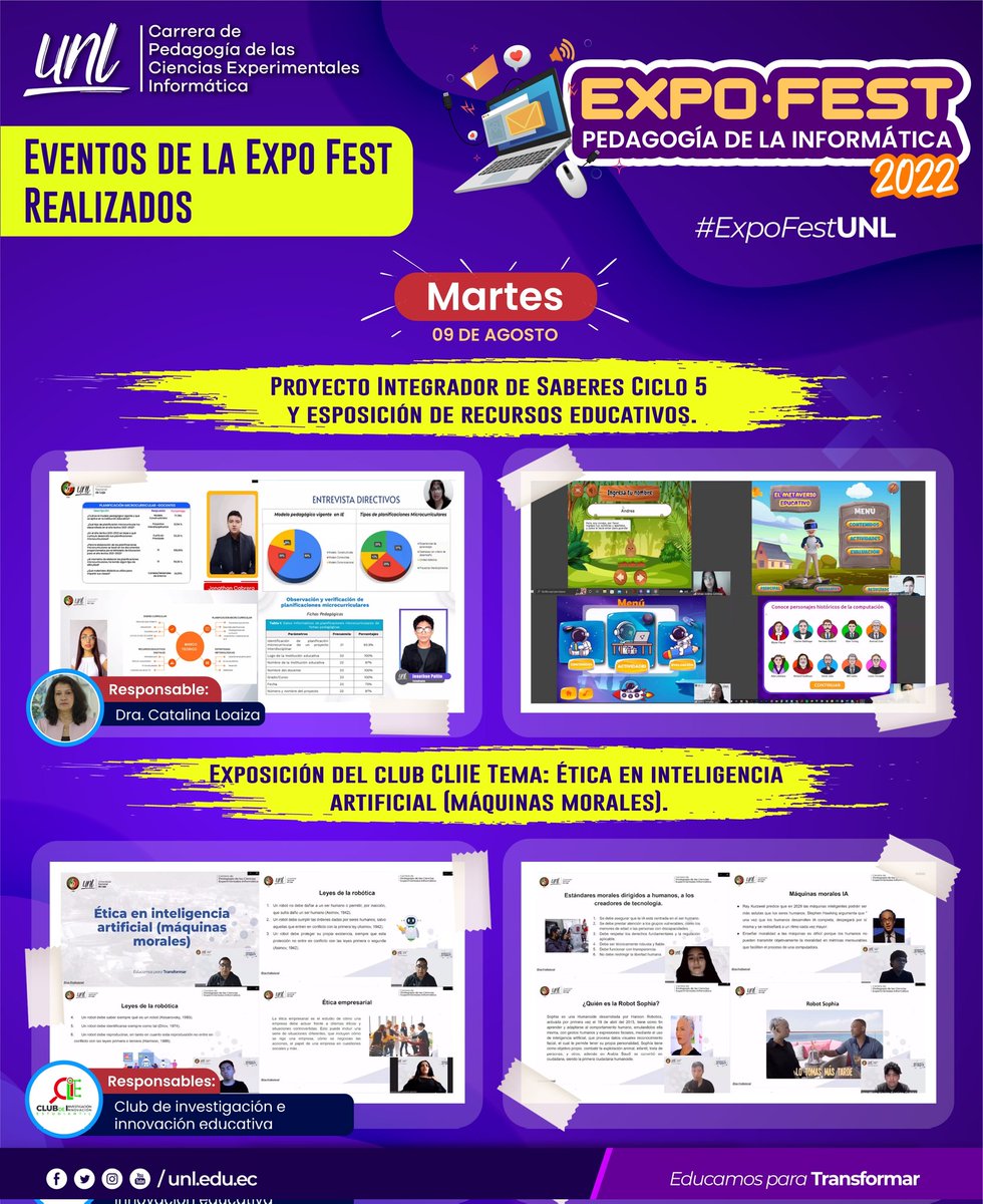 📍¡Aquí les compartimos las impresiones que nos dejó este primer día de #ExpofestUNL con unas excelentes intervenciones de nuestros estudiantes y docentes.💻🤩💯

💡¡Cordialmente les invitamos para el día de mañana a continuar con esta Semana del Estudiante 2022!.🤩🥳

#YoSoyUNL