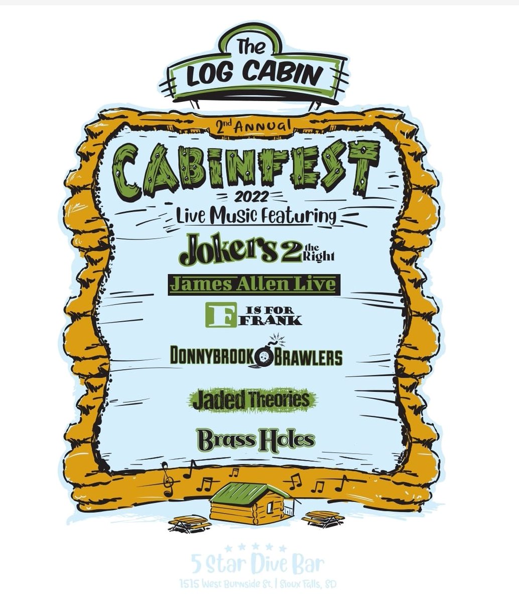 BrassHolesSF's tweet photo. The rumors are true: our dive bar tour continues! 

Join us for the second annual CABINFEST at the 5 Star Dive Bar, The Log Cabin. Details below (heads up, we're on right at 1:00 PM): https://t.co/8kOLd8drC8