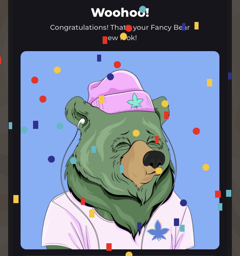 NifftyNFTs's tweet photo. Took my @FancyBearsMeta shopping tonight 🥳😍 #nft #TraitSwap #NFTCommunity #NFTCollection #nftcollector #Metaverse https://t.co/a5WO6fm4Z7