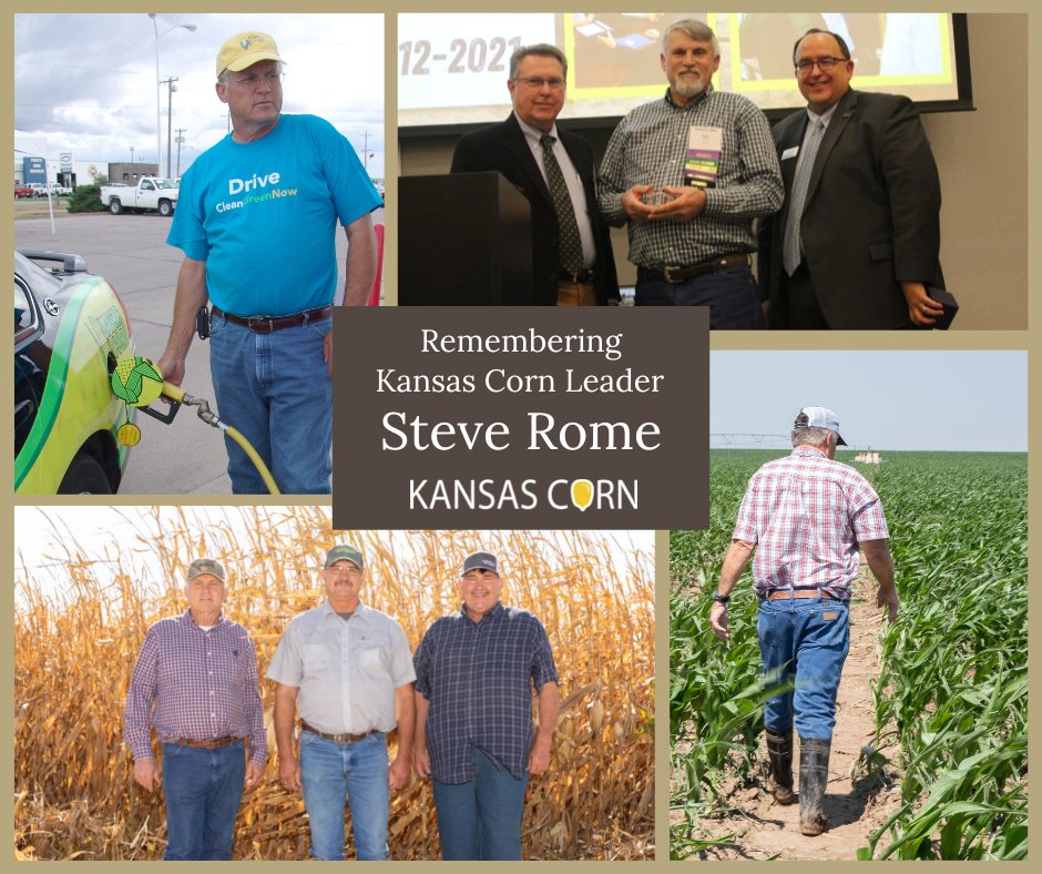 Services for long-time Kansas Corn leader Steve Rome will be on Thursday in Hugoton. Steve retired from leadership with Kansas Corn in January. A well-known, thoughtful advocate for corn and agriculture, he will be truly missed. Read his obituary here. bit.ly/3zOHKQW