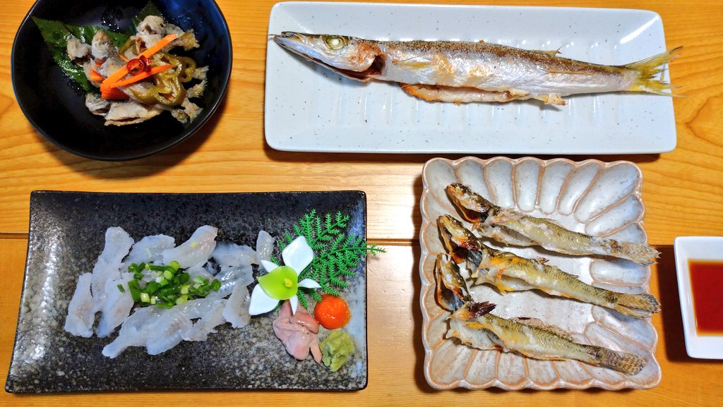 تويتر ぽこぽこ Fishing على تويتر お魚ランチ完成 ハゼの肝付お造り ハゼの塩焼き カマスの 塩焼き コアジの南蛮漬 ヘルシーでそ T Co Tlokijkcrr
