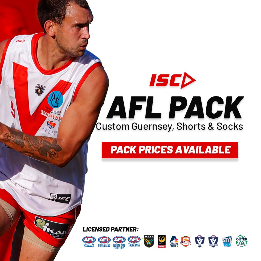 🏉 AUSSIE RULES PACKS 🏉 Pack includes: Custom Guernsey, Shorts & Socks. Request a quote to get exclusive pack prices bit.ly/ISC-AFL 📸 @SFFCBulldogs by Michael Farnell #MadeByISC #Teamwear #AFL #AussieRules