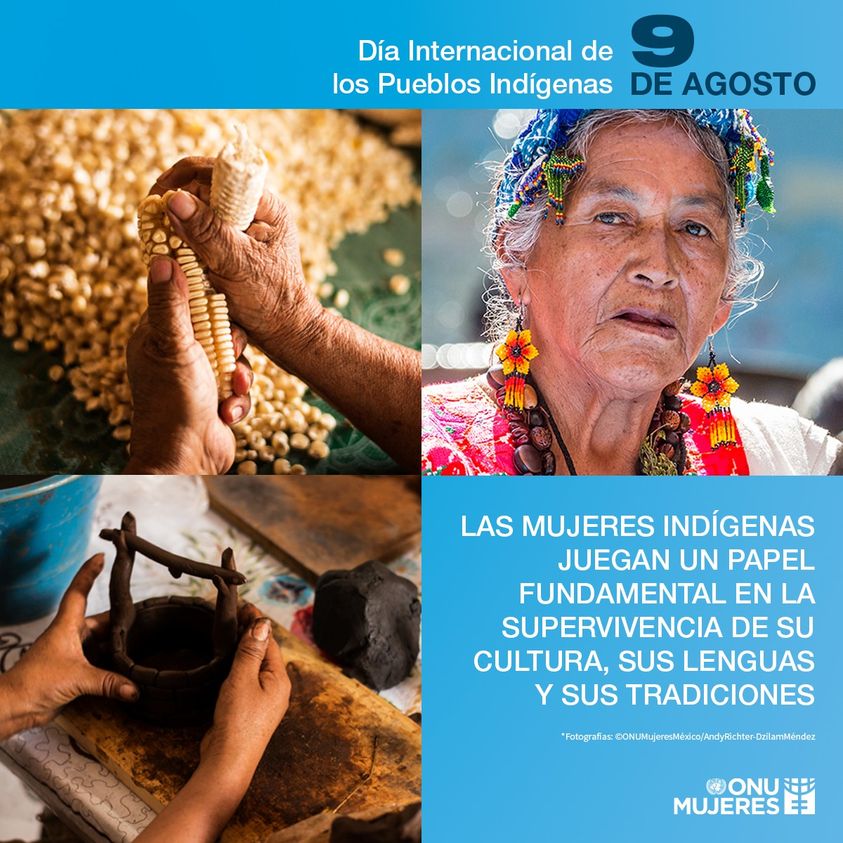 ONUMujeresMX's tweet photo. Las mujeres indígenas de los pueblos originarios tienen un papel fundamental en la protección del medio ambiente y la biodiversidad, así como en la lucha contra el cambio climático. #DíaDeLosPueblosIndígenas https://t.co/cpBZsM01e1