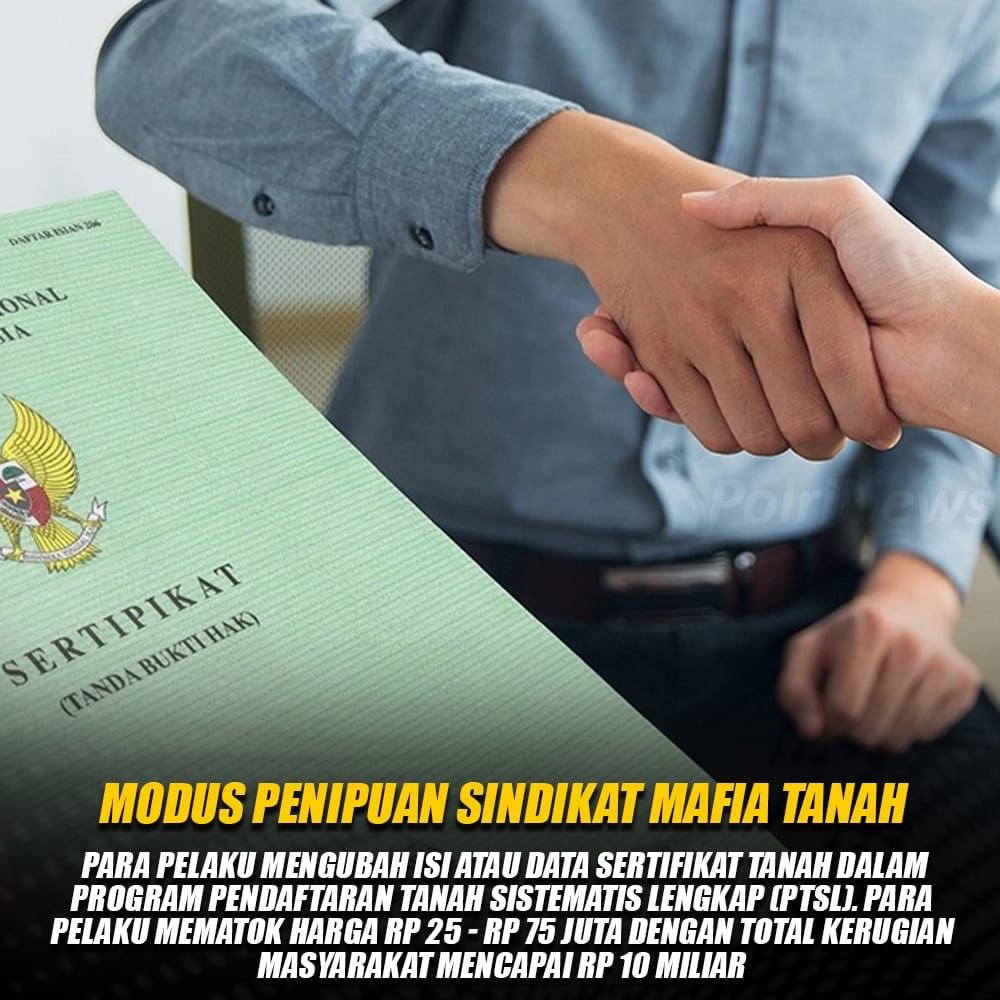 babarengancom's tweet photo. Hati-hati Modus Penipuan Sindikat Mafia Tanah!

Para pelaku mengubah data sertifikat tanah dalam program PTSL!

#PenegakkanHukumBerkeadilan
Tanpa Pandang Bulu
Tegas dan Terbuka 
Terjaga Marwah Institusi https://t.co/UHBy0BVzBU