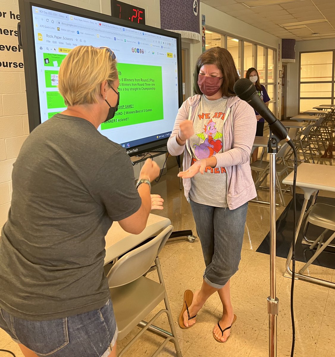 Congratulations to our MHP, Kelly Parker, the Rock, Paper, Scissors Champion at our opening meeting! A little friendly competition brings out the best in all of us!! 💜