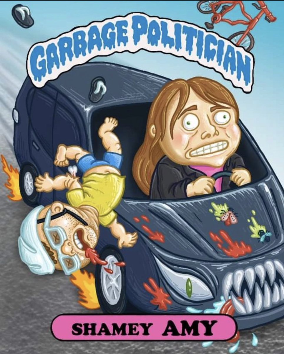 “So far, she says she will not resign, and many of her political allies are backing her up. So, I turned her into a Garbage Pail Kid,” says Artist Kirk Howle.