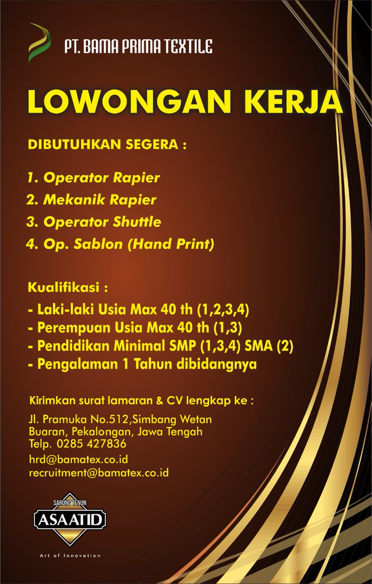 Loker Pekalongan tweet media