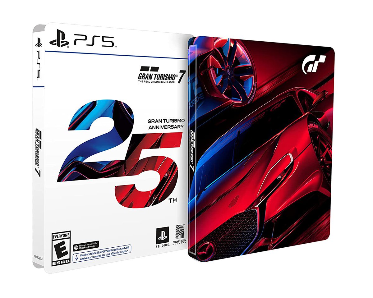 Gran Turismo 7 PS5
25th Anniversary Edition 
PS5 Disc & PS4 Entitlement
Includes Steelbook $89
Amazon https://t.co/Sj4fHqIZT1 #ad #GT7 https://t.co/ZZ7jsU1Dgn