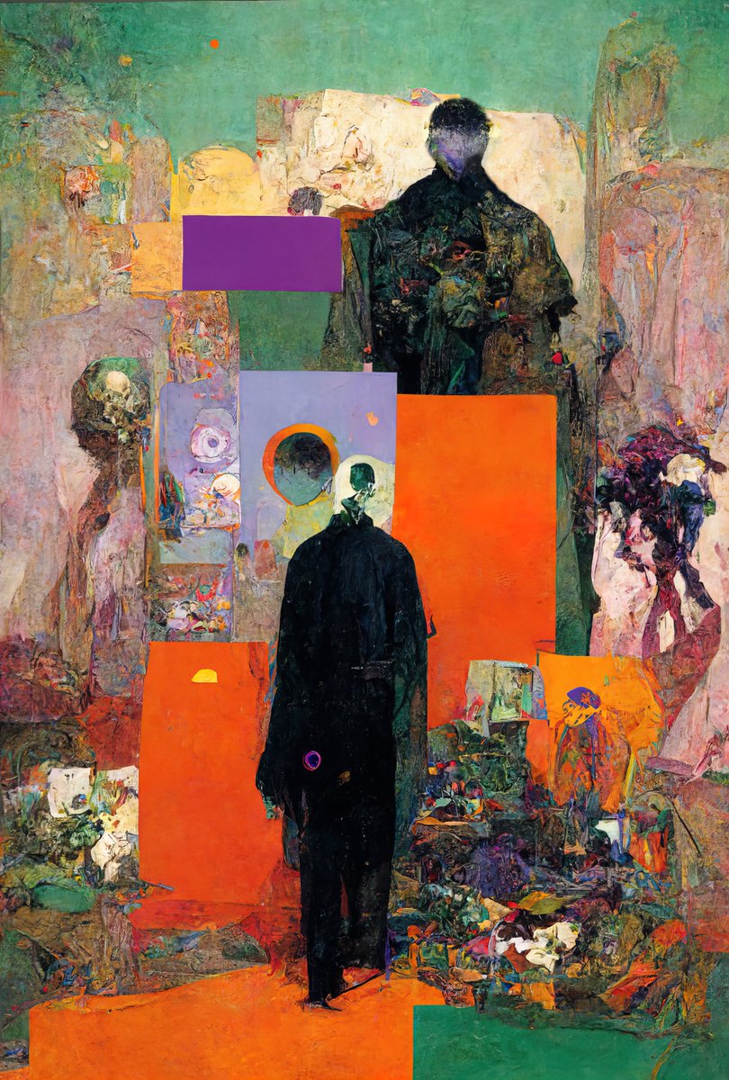 Phosphor mahlaslı sanatçının, yapay zeka desteğiyle ürettiği çalışmalardan oluşan Corrupted Connectome koleksiyonuna ait "Split Illusions" çalışması.