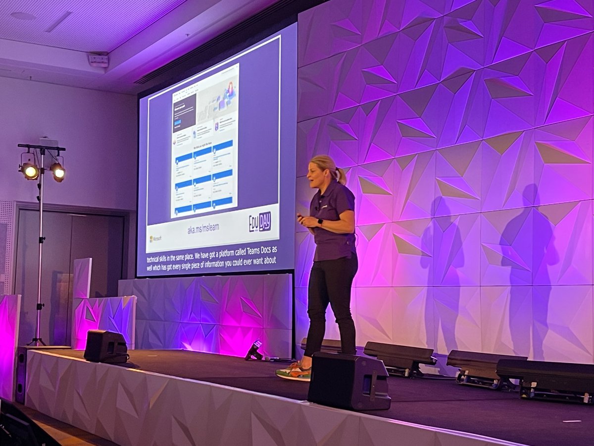 ⁦<a href="/amframp/">Amanda Frampton</a>⁩ rocking the ⁦@MSAUedu⁩ EduDay Stage - showing all things MS Learn. Thanks for a great session! #MIEexpert #EduTECHAU