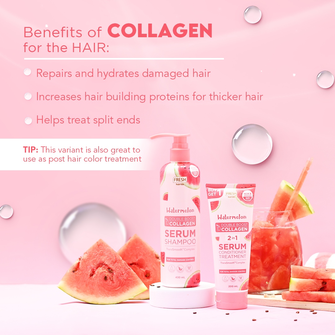 FreshSkinlabPH's tweet photo. Collagen is not only a great ingredient for your skin, but for your hair as well!! This variant is best used for those who have damaged hair. Swipe left to know the benefits of Collagen for your hair. ๐โค๏ธโ๐ฉน #LiveFresh #YANangFRESHhairgoals #WatsonsPH #ShopSM #FreshHairlab https://t.co/ER7WYDVv56