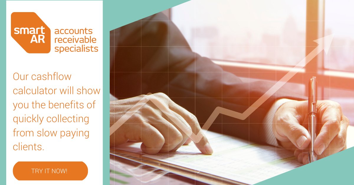 smartAR_com's tweet image. Our cash flow calculator will show you the benefits of collecting from slow paying clients, faster. 
So you can  

✅pay pressing bills 

✅invest for growth 

✅withdraw profits. 

Try our calculator here: smartar.com/cash-calculato… 

 #cashflowcalculator  #smartAR #NZ #Australia