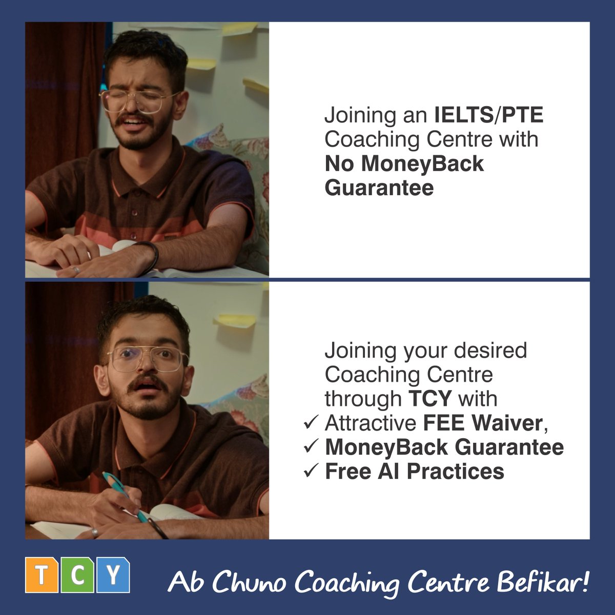 tcyspeak's tweet photo. Ab Chuno Coaching Centre Befikar!
#IELTS #PTE #IELTSpreparation #PTEpreparation
Click to avail: https://t.co/q1c2vce19n https://t.co/1RUp1dtic4