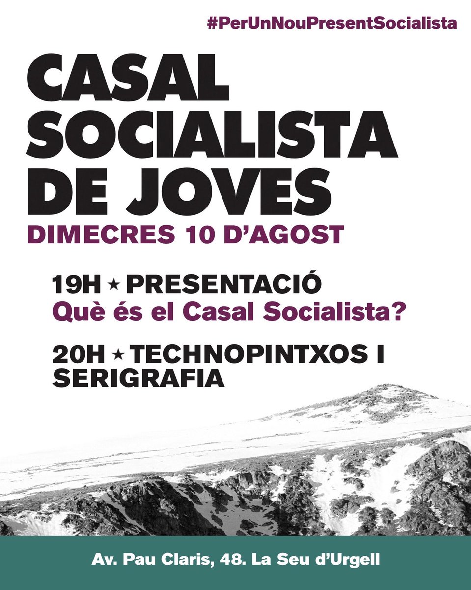 Casal Socialista de Joves de l'Alt Urgell (@casalsocialista) on Twitter photo 