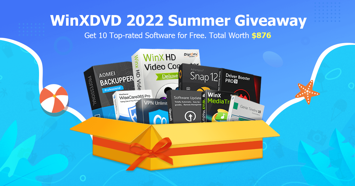 Join our #summer Joint #GIVEAWAY NOW! 🏖
You get the chance to win WinX Video Converter, Aomei BackUpper Pro, Ashampoo Snap 12, Franzis Image Editing Bundle, and other 5 products for completely free! 🎉🎉
Grab your gift here👉 winxdvd.com/giveaway/softw…