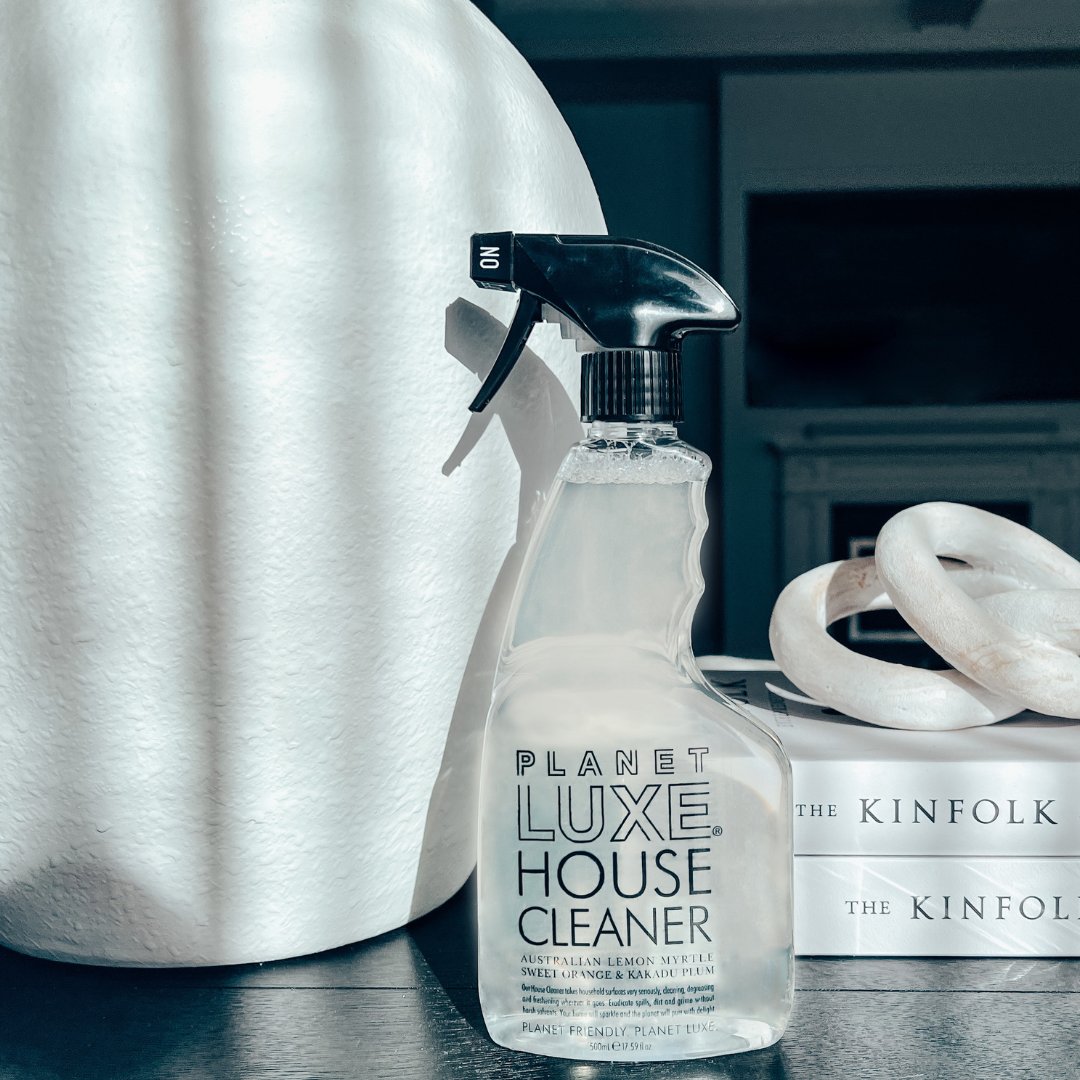 Our Luxe House Cleaner is a fabulous non-toxic multi-purpose spray. #PlanetLuxe 
#housecleaner #multipurposespray #homecleaning #naturalcleaning #naturalhome #toxicfreeliving #greywatersafe #nonasties